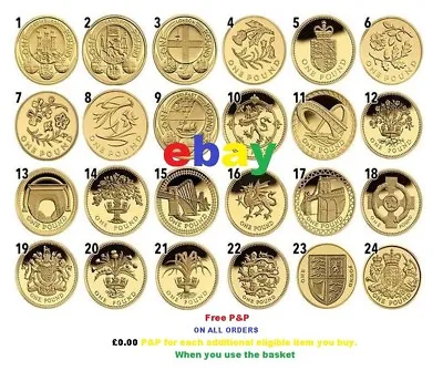 £1 One Pound Coins RARE 1983-2019 NEW 1999 BU Capital SET  EDINBURGH CARDIFF • £3.50