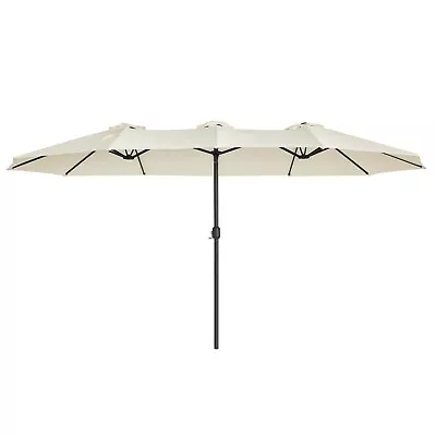 Garden Parasol Umbrella Solar-Powered LED Lights UPF 50+ Base Not Included • £74.99