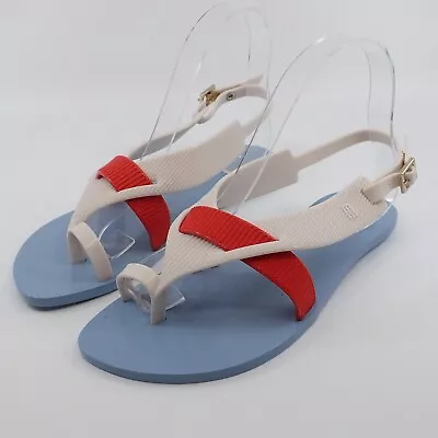 Melissa + Jason Wu Blue Beige Red Sandals 6 - NIB • $104.99