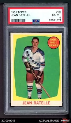 1961 Topps #60 Jean Ratelle Rangers-Hockey RC HOF PSA 6 - EX/MT • $650