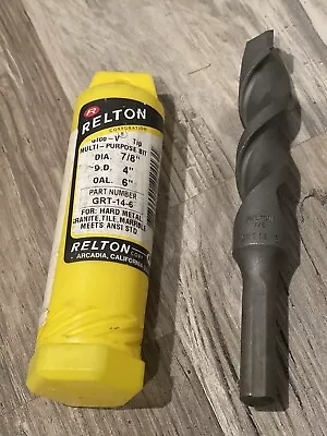 Relton GRT-14-6 Groo-V Straight Shank Masonry Drill Bit 7/8 X6  BRAND NEW • $25