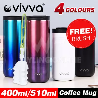 $18.39 • Buy Insulated Coffee Mug Vacuum Travel Cup Thermal Stainless Steel Flask Reusable