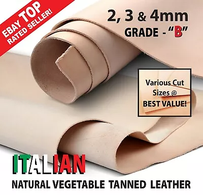 Natural Vegetable Tan Craft Tooling Leather Saddle Tan Leather • £3.07