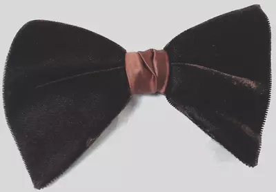 Vintage Brown Velvet & Satin Clip On Bow Tie • $19.11