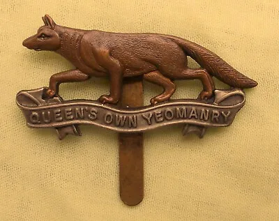 Bi-METAL QUEEN'S OWN YEOMANRY  CAP  BADGE Post 1971 - B935 • £12