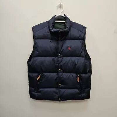 Ralph Lauren Polo Reversible Blue Green Puffer Down Gilet Vest Bodywarmer Large • £129.99