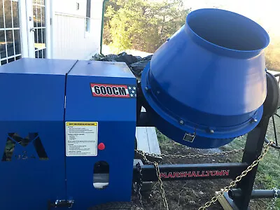 Marshalltown 600CM-PL Concrete Mixer With Poly Liner Pintle Hitch And 8 HP Gas • $3500