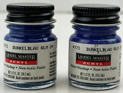 DUNKELBLAU RLM 24 Model Master Acryl 0.5 Fl.oz. (14.7 ML) LOT Of 2 Paint • $5.97