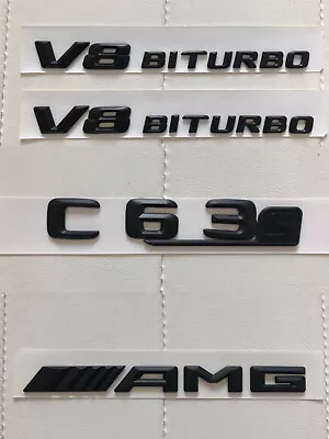 Black C63s AMG V8 BITURBO Sticker Decal Emblem Badge Package For Benz C63 C63s • $63.96