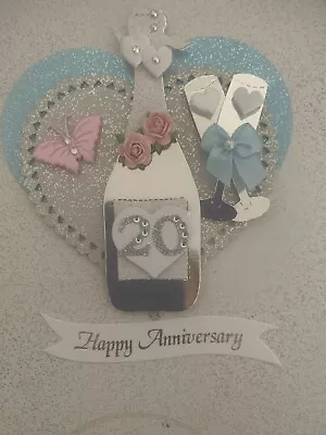 20th Wedding Anniversary Heart   Card Topper • £2.20