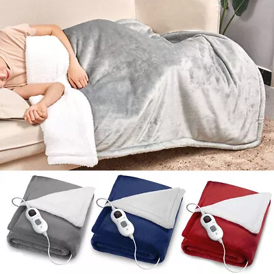 £35.95 • Buy Uk Luxurious Electric Heated Throw Soft Fleece Grey Over Blanket Washable 160cm