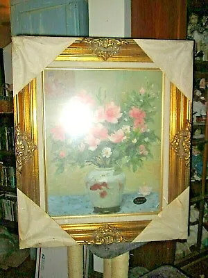 Marcel Dyf Artist *Windsor Art  Bouquet Azaleas  23  X 27  NIP * Gold Leaf Frame • $100