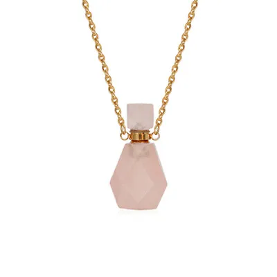 $6.65 • Buy Natural Gemstone Quartz Crystal Perfume Bottles Pendant Necklace Healing Chakra