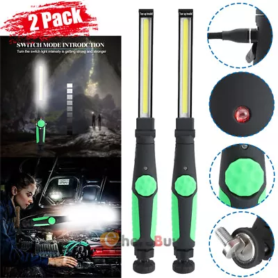 2X Rechargeable COB LED Work Light Mechanic Work Shop Inspection Lamp Hand Torch • $25.99