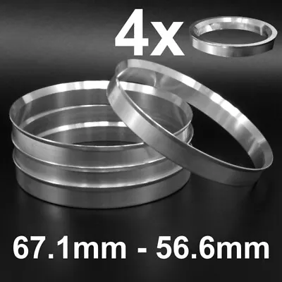 4x Aluminium Metal Spigot Rings 671-566 Car Alloy Wheel Hub Centric 67.1-56.6 • $12.89