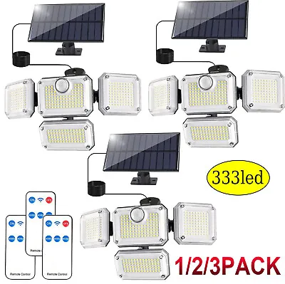 3-1 PCS 333 LED Solar Lights Outdoor Waterproof Motion Sensor Security Wall Lamp • $19.95