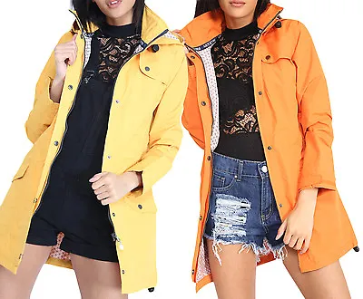 £14.99 • Buy New Womens Lightweight Jacket Hooded Plain Waterproof Rain Mac Coat