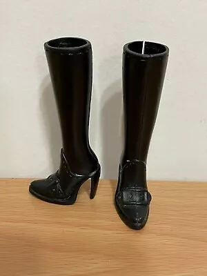 £19.06 • Buy Barbie My Scene Doll's Shoes Black High Heel Faux Buckle Boots