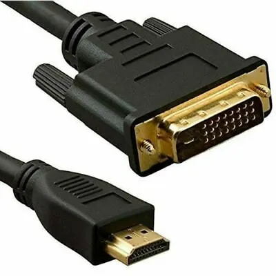 1.5m HDMI Male To DVI-D 25 Pin Male Monitor Cable Monitor PC Laptop TV Lead • £5.50