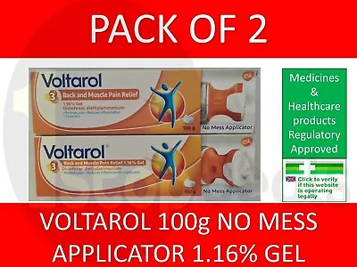 2x Voltarol Pain-Eze Emulgel 100G Back & Muscle Pain Relief 1.16% Gel APPLICATOR • £19.99