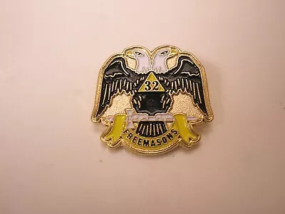 32nd Degree Masonic Free Masons Scottish Right Eagle Vintage Tie Tack Lapel Pin • $22.49