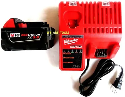 (1) GENUINE M18 Milwaukee 48-11-1828 3.0 Battery (1) Charger 18 Volt 48-59-1812 • $69.97