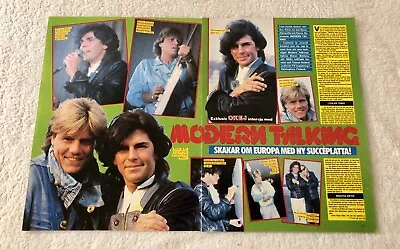 MODERN TALKING 1985 Anders Clipping Poster Swedish Magazine Okej Vintage 1980s • $10