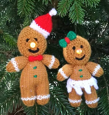 KNITTING PATTERN - Christmas Gingerbread Man Tea Light Holder Hanging Decoration • £3.25