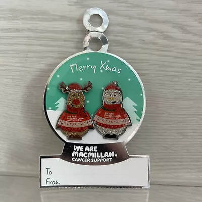 Macmillan  Pin Badge Christmas Collection Pin Badges Santa Rudolf Free Postage • £5.99