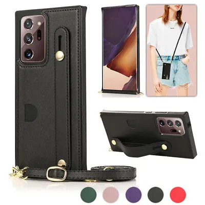 $8.99 • Buy Slim Leather Case Card Crossbody Cover For Samsung Galaxy Note20 Ultra 10+ 9 8