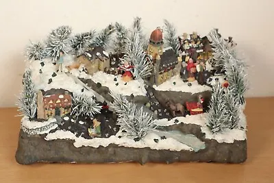 £19.95 • Buy Vintage Christmas Scene Decoration Snowtime Xmas Village Fibre Optic Display