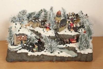 £19.95 • Buy Vintage Christmas Scene Decoration Snowtime Xmas Village Fibre Optic Display