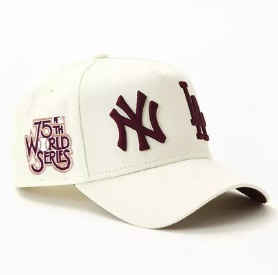 New Era NY LA 9FORTY Snapback Hat Yankee Dodgers New 75 World Series Patch • $39.99