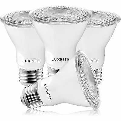 Luxrite 4-Pack PAR20 LED Bulb 7W=50W Soft White Dimmable Wet Rated UL Listed • $17.95