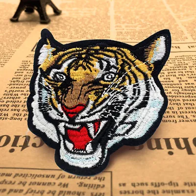 Tiger Animal Embroidered Sew On Iron On Patch Badge Bags Clothes Fabric Applique • £2.87