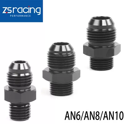 -4AN -6AN -8AN -10AN Male Flare To Metric Straight Fitting Adapter Black • $6.41