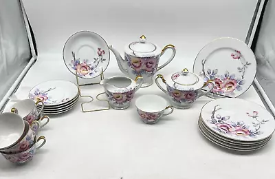 21 Pc Occupied Japan Tea Set Made 45-52 By Corona Large Vintage Hand Painted • $199.95