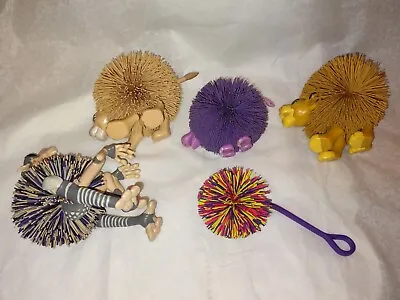 Vintage Lot Of 5 !!!!! Rubber Koosh Balls Figures Lucky Hippo Lion King + More • $6
