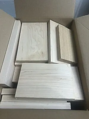 Bx Of Maple Cherry Oak  Wood Scrap DIY Craft Carving Short Lumber Cutoff Boards • $25.49