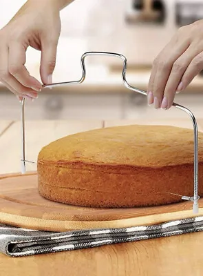 £3.99 • Buy UK Adjustable Wire Cake Slicer Cutter Leveller Decorating Bread Wire Decor Tool