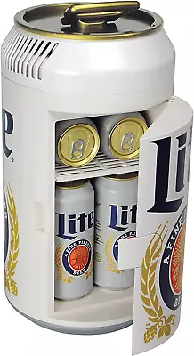 Miller Lite 8 Can Portable Mini Fridge W/ 12V DC And 110V AC Cords 5.4L (5.7 Qt • $172.29