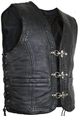 Gilet In Pelle Per Motociclisti Uomo | Stile Gladiatore, Con Tasche Interne, Taglie S-7XL - Foto 8