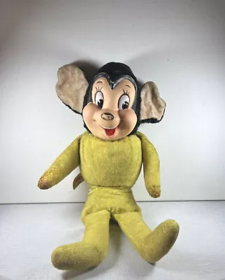 Vintage Rubber Face Mighty Mouse Plush Toy Stuffed Doll 17” IDeal Skinner Tag • $49.50