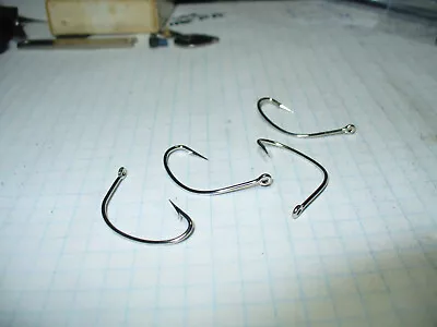 200  Nickel Wide Gap Hollow Point Offset Kahle Fish Hooks Size 1 REDUCED • $14.99