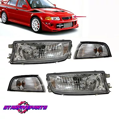 Fits Mitsubishi Lancer Mirage EVO 4 1996-2001 Headlights And Corner Lights Set • $189.94