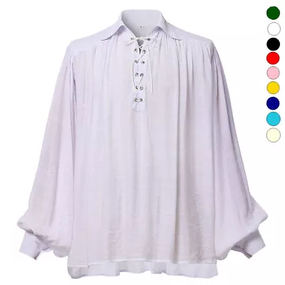 Medieval Men's Shirt Poet Pirate Renaissance Colonial Gothic Women's Shirt LARP • $24.99