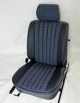 Pair Of Mercedes Sl 107 Mbtex/cloth Karo 3 Blue Sports Check Front Seat Covers  • $1878.20