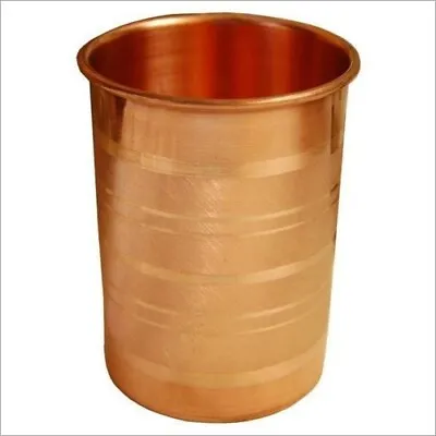 100% Pure Copper 300 Ml Luxury Glass Ayurvedic Benefits Water Tumbler Cup • $13.78