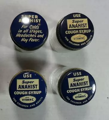 Vintage Four Super Anahist 2  Bottles Cough Syrup With Original Screw On Caps • $49.50