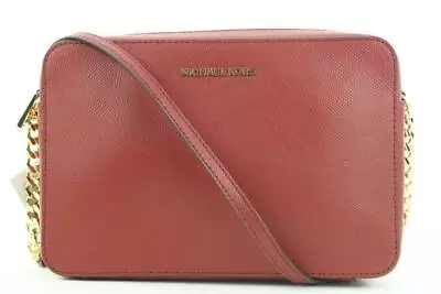 Michael Kors  Red Leather Jet Set Travel Crossbody Chain Bag 26mk114 • $11.50